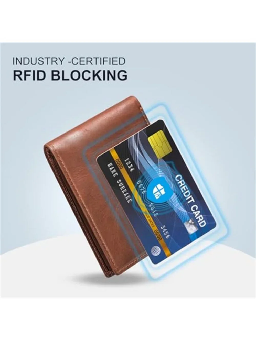 Men's Vintage Top Grain Leather Wallet Slim RFID Blocking Bifold